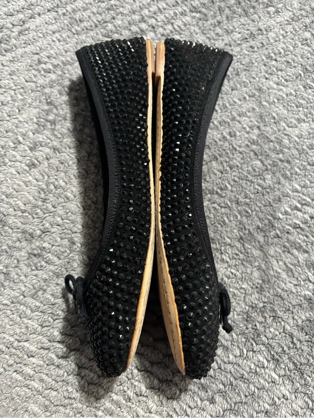 Tory Burch Black Studded Ballet Flats